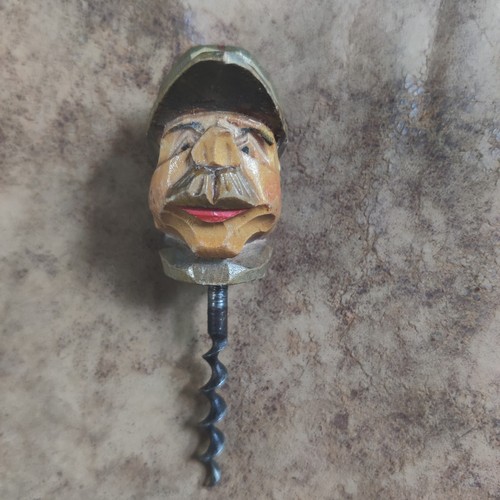 Vtg carved wooden - wooden, head