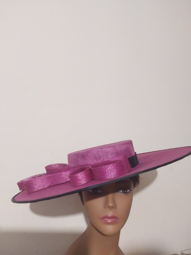 Sinamay wide brim boater hat - brim,