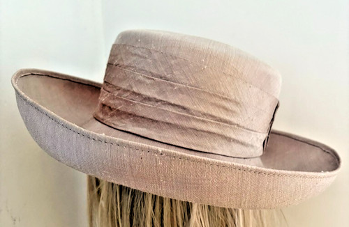 Silk pink wide brim - silk, hat