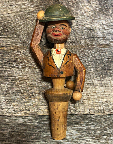 Hand carved wood cork bottle - hand,