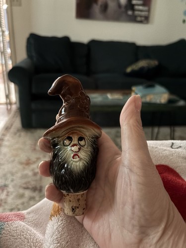 Vintage ceramic cork stopper - cork,