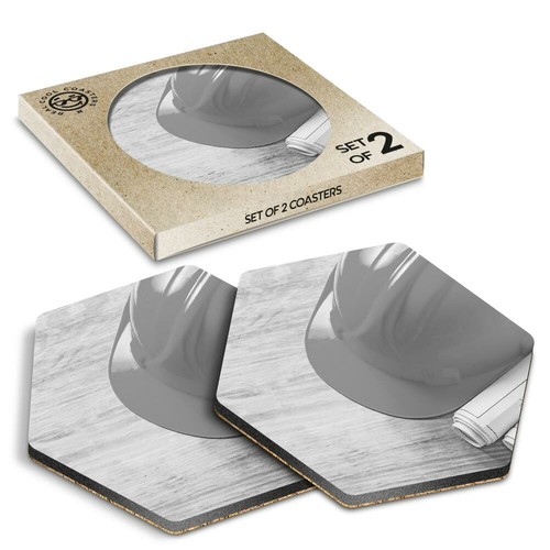 Hexagon coasters bw - hexagon,