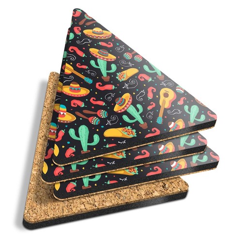 Triangle coasters mexican - 4x,