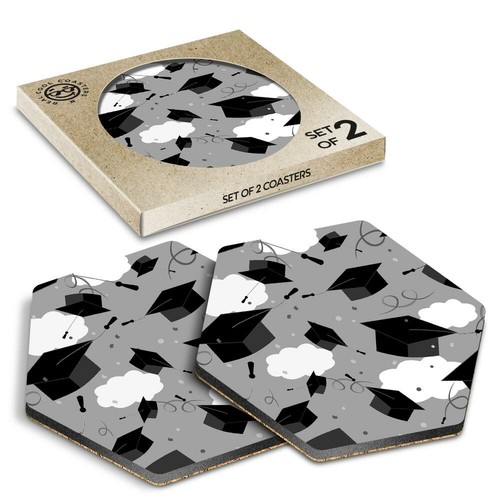 Hexagon coasters bw - hexagon,