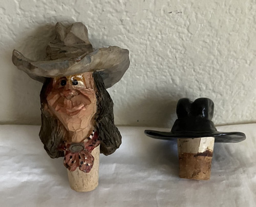 Two cowboy wine stoppers black - cowboy, stoppers-black